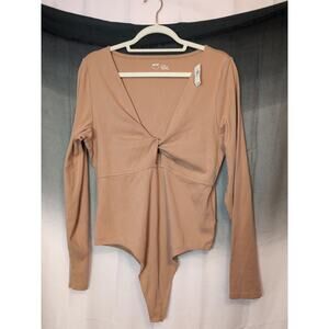 Aerie Women's Long Sleeve Twist Front Bodysuit Size XXL(384)
